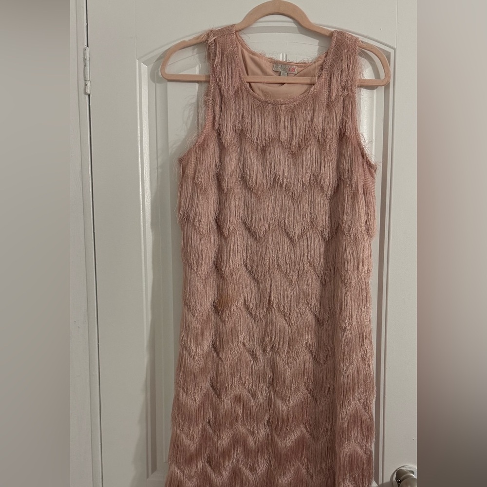 Gianni Bini Textured Blush Sleeveless Mini Dress
